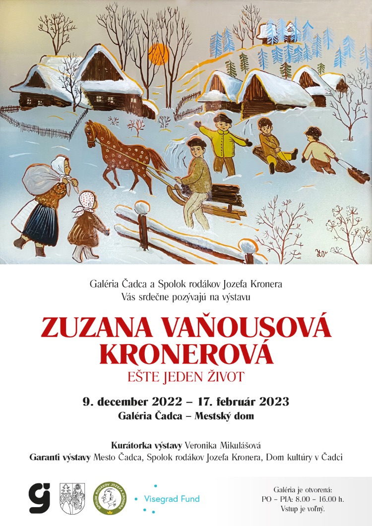 Vernisáž výstavy sa uskutoční v piatok 9. decembra 2022 o 17.00 h. Kurátorkou výstavy je vnučka Z. Vaňousovej – výtvarníčka Veronika Mikulášová.